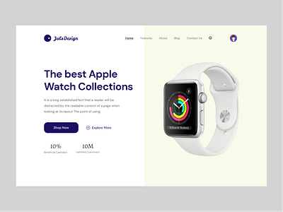 Smart Watch Website Header apple best design design ecommers header illustration interaction landingpage minimal product design ui design uidesign uiux uiuxdesign watch web header webdesign website