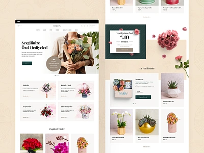 Ribbon Flowers Mainpage branding clean ecommerce flower flowers flowersgarden landingpage nature ribbon rose ui ux website