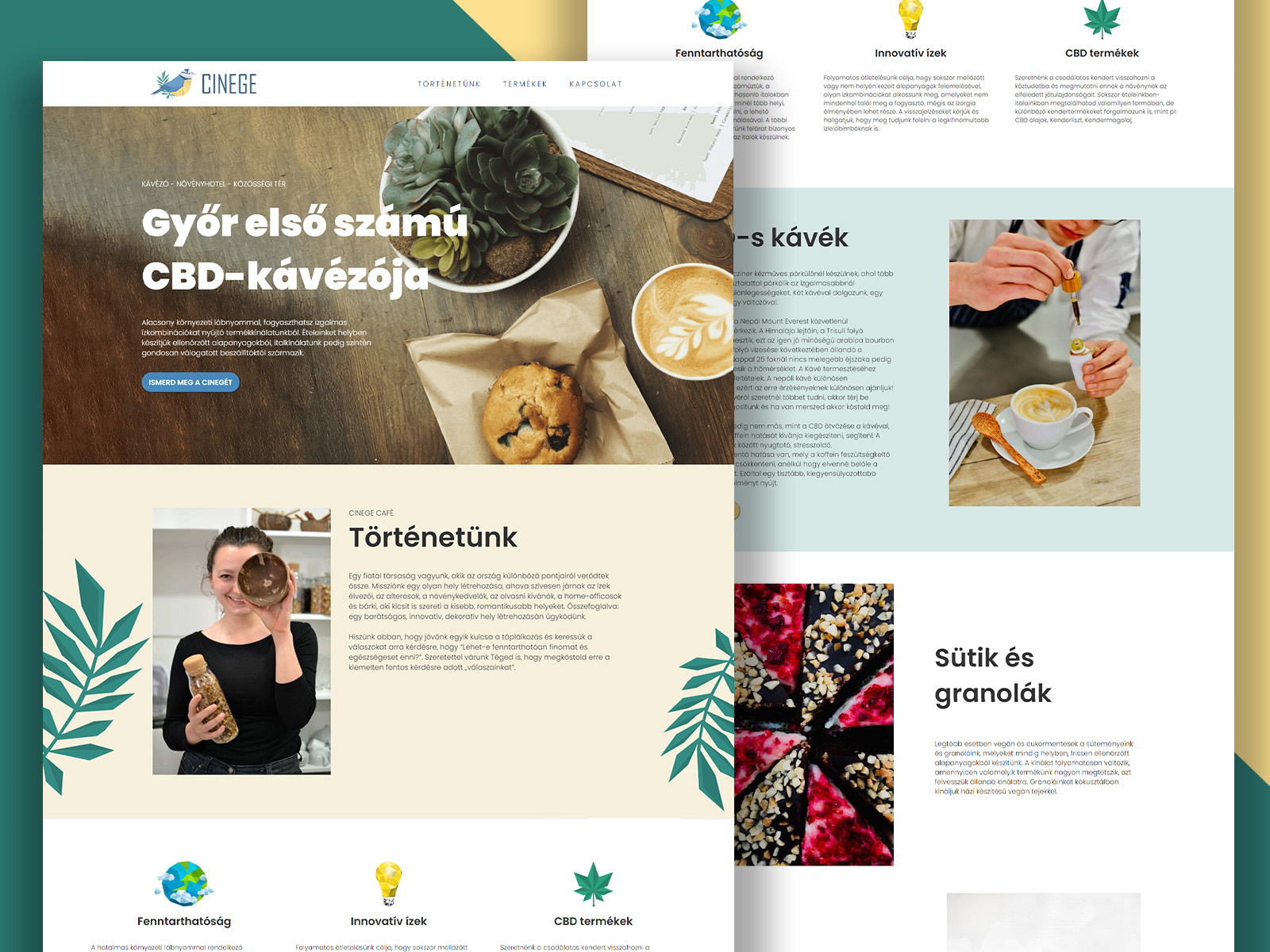 Example of CBD Café Web Design - Landing Page