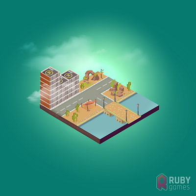 Isometric map 2d city design dessert game graphic design illustration illustrator isometric map vector