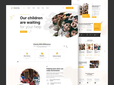 Charity & fund raising landing page 3d animation charity corona covid donate donation foundation fundraise fundraising graphic design green kids logo motion graphics ngo non profit nonprofit organization ui