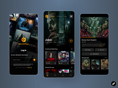 OTT Mobile App dark mode design challenge entertainment figma figma design movie app movies ott app ott platform ott screens ui challenge ui design ui ux