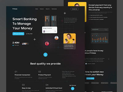 Finbas - Landing Page agency web banking web banking website finance website landing page design modern smart banking ui user interface userinterface web agency web design