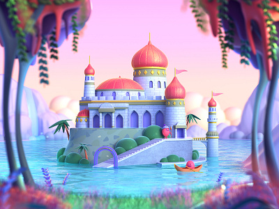 Castle 3d c4d castle character cinema4d fantasy forest