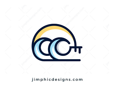Wave Key Logo branding design graphic design logo vector