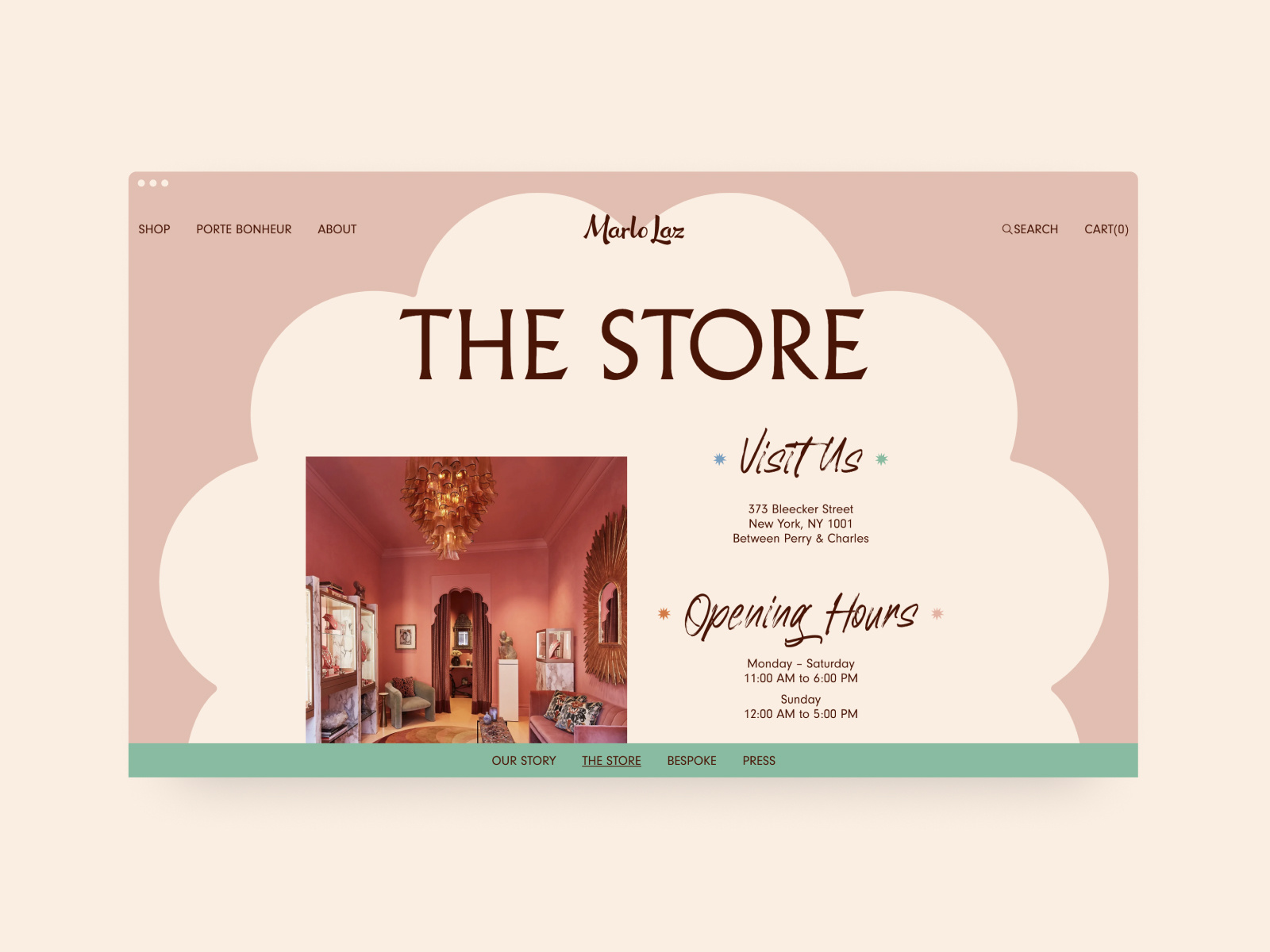 Marlo Laz - A Luxury Shopping Voyage art direction creative concept design ecommerce hyamstudios illustration ui uxui design