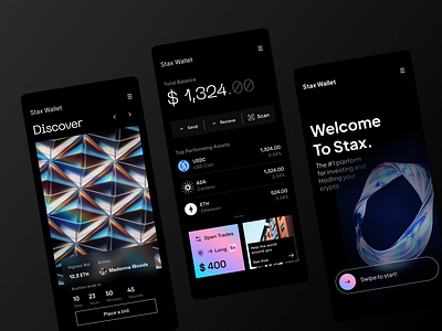 Stax Crypto Wallet bid bidding app crypto crypto wallet cryptocurrency nft nft app nft bid nft wallet nft website uiux uiux design wallet wallet app wallet online