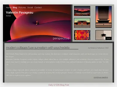 Daily UI #035 Blog Post 035 art blog blogpost branding dailyui design figma graphic design illustration interface prints psychedelic sketch ui uidesign uiux uxdesign