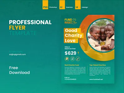 Charity flyer free download banner biofold book brofhure charity download flyer free header print template trifold website