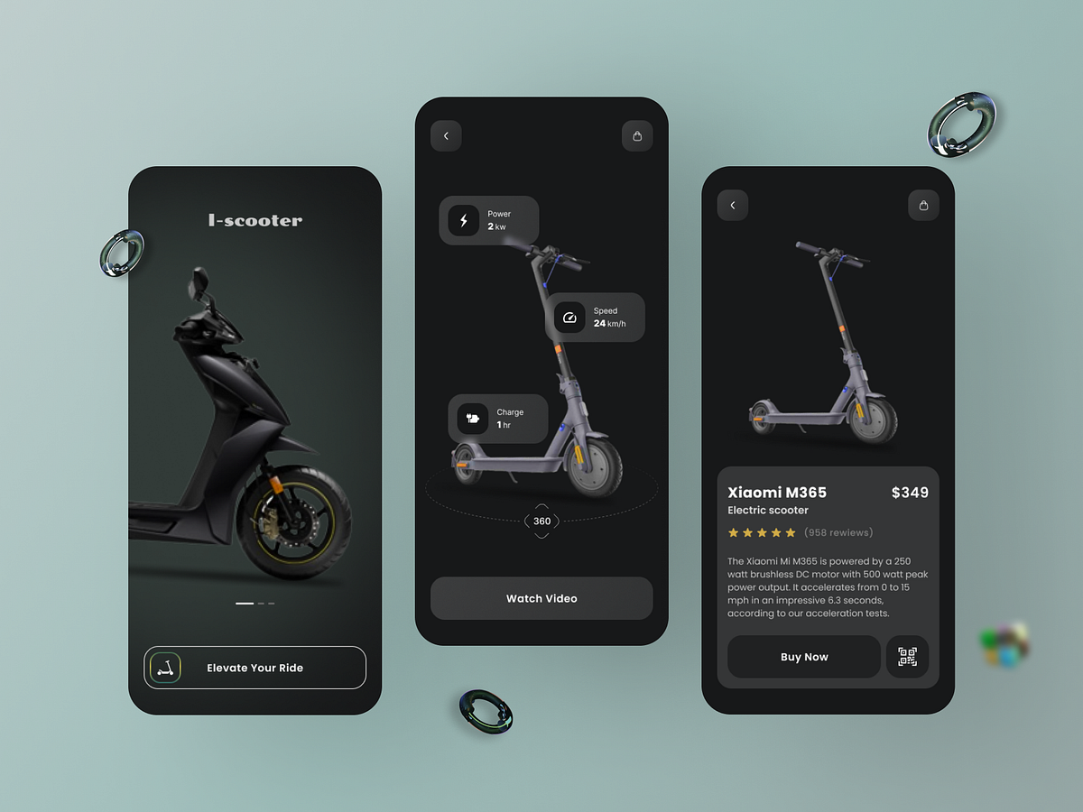 Electro scooter app by Mariam Rurua on Dribbble