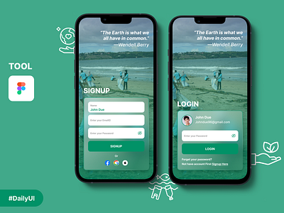 Signup Mobile App UI Design daily ui design dailyui login ui design sign up ui mobile sign up ui ux signin signup signup app screen