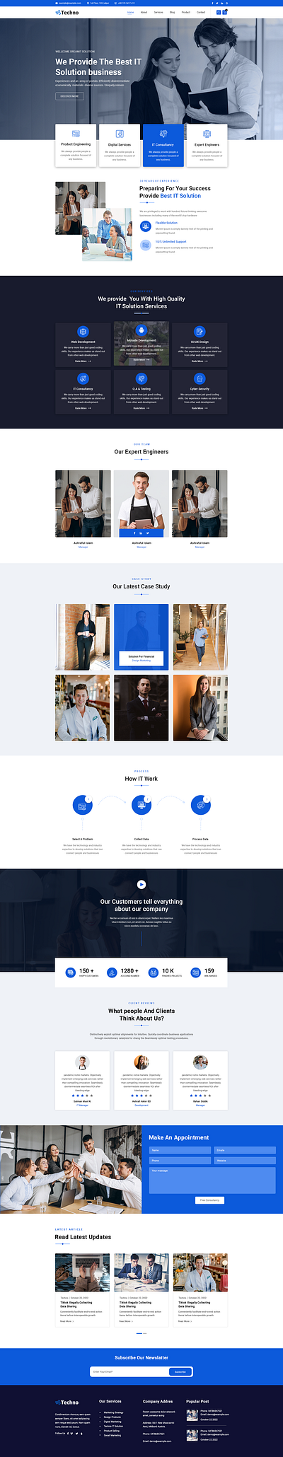 Techno landing page website branding business consulting design finance graphic design landing logo marketing multipurpose typography ux website
