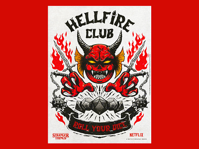 Hellfire Club tribute poster character design design editorial graphic design hellfire club illustration illustrator netflix poster print stranger things vecnar