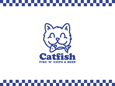 Catfish - Fish 'n' Chips & Beer Branding beer branding cat design fish food graphic identity illustration logo london mascot restaurant shop symbol typography