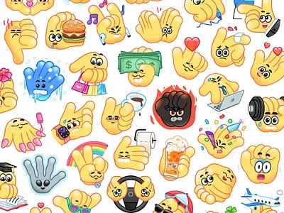 Hands emojis character character design coffee emoji emojis hand hands heart kiss like messenger mishax money sad smile sticker stickers telegram thumbs up