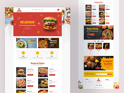 Fast-Food Restaurant Website Template clean eat fast fast food fastfood food food website graphic design restaurant ui uiux website template