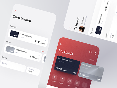Daily Banking App app banking cards clean fintech light minimal ui ux