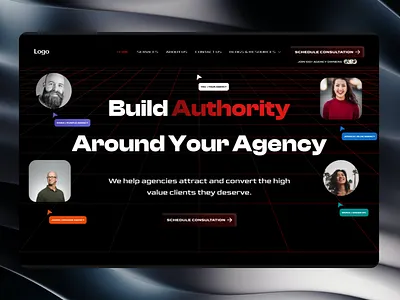 Agency Hero Section || Landing Page animation branding figma logo matrix motion graphics webflow