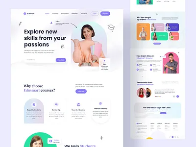 Education website app course design designmind education elearning interface landing page product ui ux web webdesign website