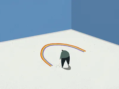 Rainbows // Clap for the NHS character clap for nhs colour design drawing a rainbow fun happy help illustration interior isometric lgbt lgbtq lonely nhs people rainbow room