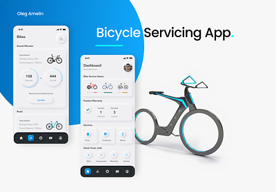 Bicycle Servicing App UI/UX Design adobe xd bicycle bike branding figma graphic design illustrator minimal ui user experine user interface ux