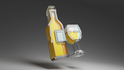 3D – Wine Icon 3d branding design graphic design ui ux