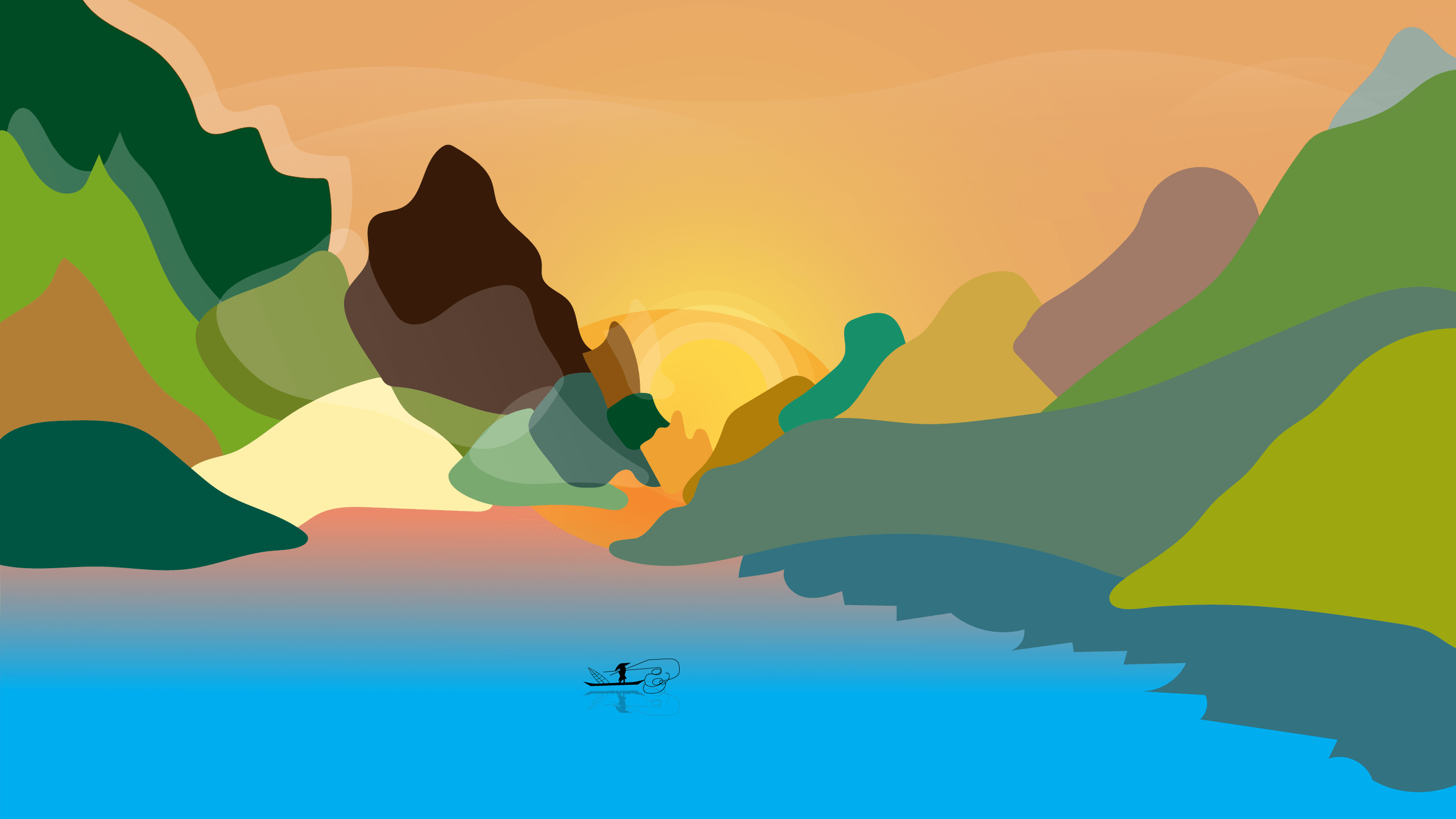 Fishing animation design graphic design illustration vector