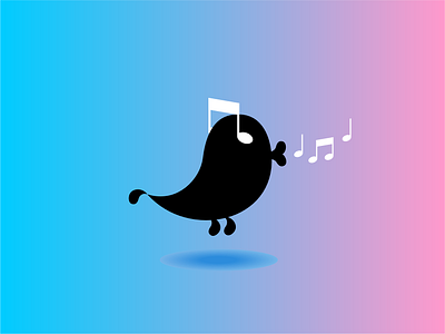 Music lover: bird + music note as headphones / eyes, logo icon animal app icon bird clever entertainment eye fun headphones logo logo design modern music negative space note notes player smart symbol