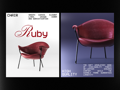 Chair Ruby Poster 3d chair design graphic design poster