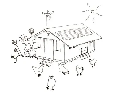 Hen house - illustration design illustration