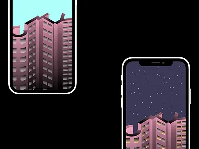 Day and Night 2d 2d illustrations art artwork color creative design designer digital art figma figmadesign freelancer illustration illustrations mobile