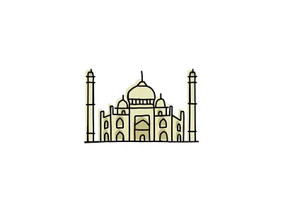 Taj Majal branding design drawing hand drawn icon illustration landmarks logo sketch vector
