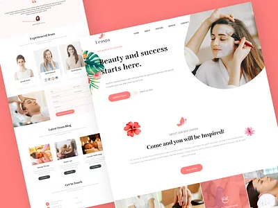 Beauty Care Website Layout template for WordPress adobe xd beauty care website beauty care website template ui website website design website layout website template website template for free website theme for beauty care website with adobe xd websites wordpress