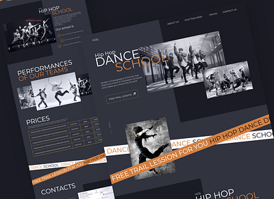 Hip Hop Dance School Website Layout Template adobe xd school website school website layout ui ui design ui for website website website layout website layouts website templates website ui websites wordpress wordpress layout