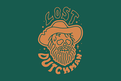 Lost Dutchman arizona character flat illustration lost dutchman minimal old west southwest superstition vector