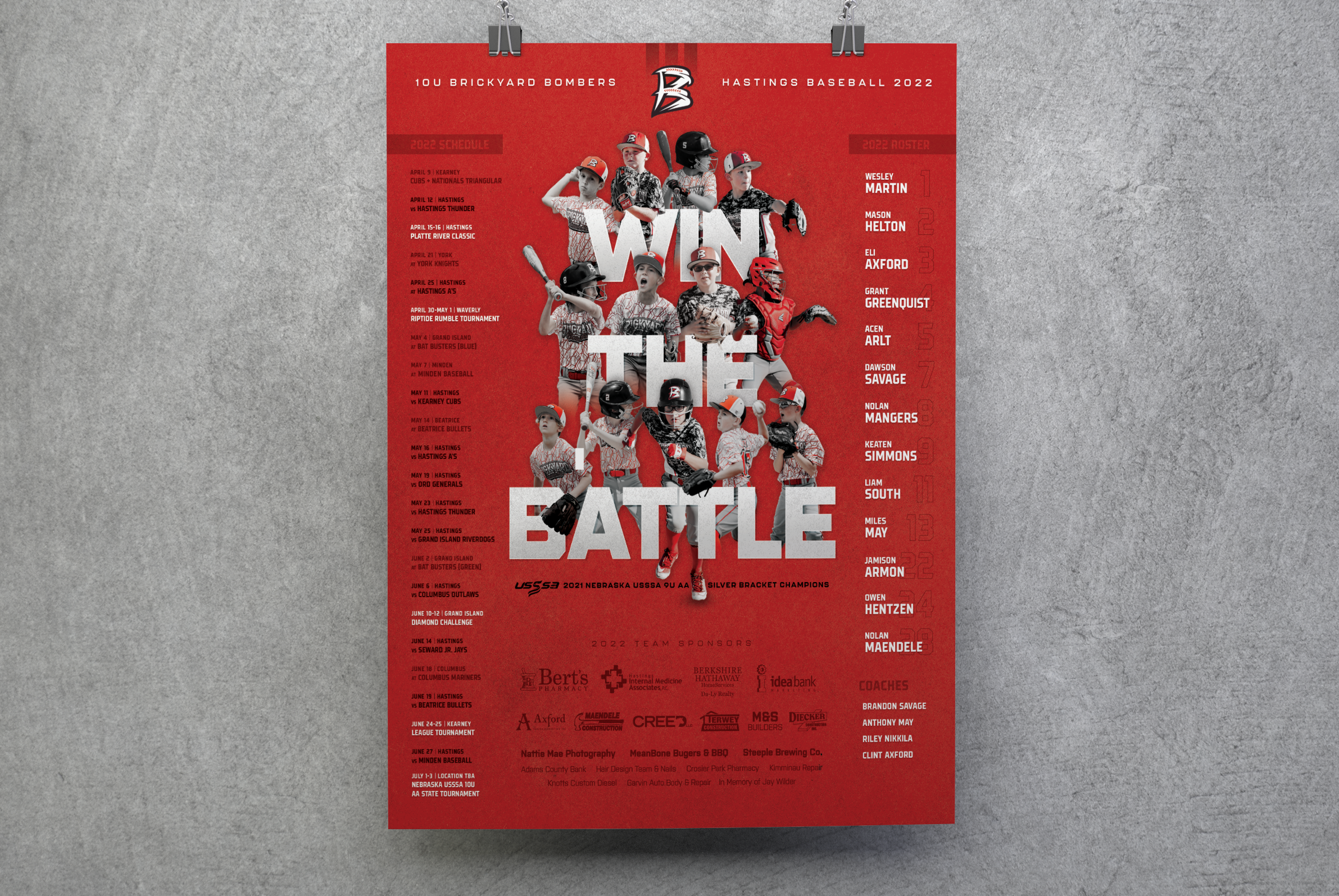 Example of 2022 Baseball Schedule Poster