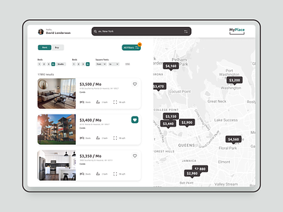 My Place - Real Estate Web design app design graphic design interface ui ui design uiux user experience ux ux design web design webdesign