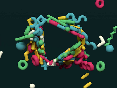 Abstract 3d animation art cinema4d colorful houdini motion graphics render