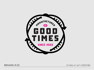 The science of good times atomic badge crest good times icon industrial lockup logo manufacture science symbol