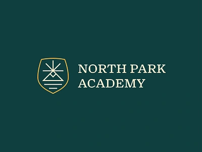 North Park Academy Horizontal Logo academy badge brand branding crest emblem high school identity learn logo mountain nature north outdoor logo park school school crest stairs sun water