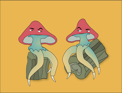 mushroomy chat adobe adobe illustrator digital art illustration vector wacom