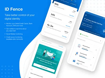 ID Fence dashboard digital protection graph identity list oneassist theft user experience ux
