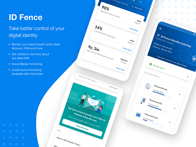 ID Fence dashboard digital protection graph identity list oneassist theft user experience ux
