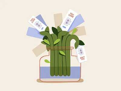 Bad days bad bad days corona covid flower green health illo illustration procreate sick test virus