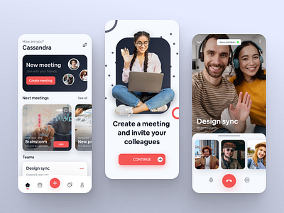 Meeting app - UI design apps design designs interface meet meeting meets online product design ui ui designers ui designs uidesign uidesigner uidesigns uiux ux