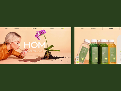 HŌM Juices & Mylks 3d animation brand design brand identity branding design ecommerce graphic design illustration motion graphics shopify typography ui web web design website