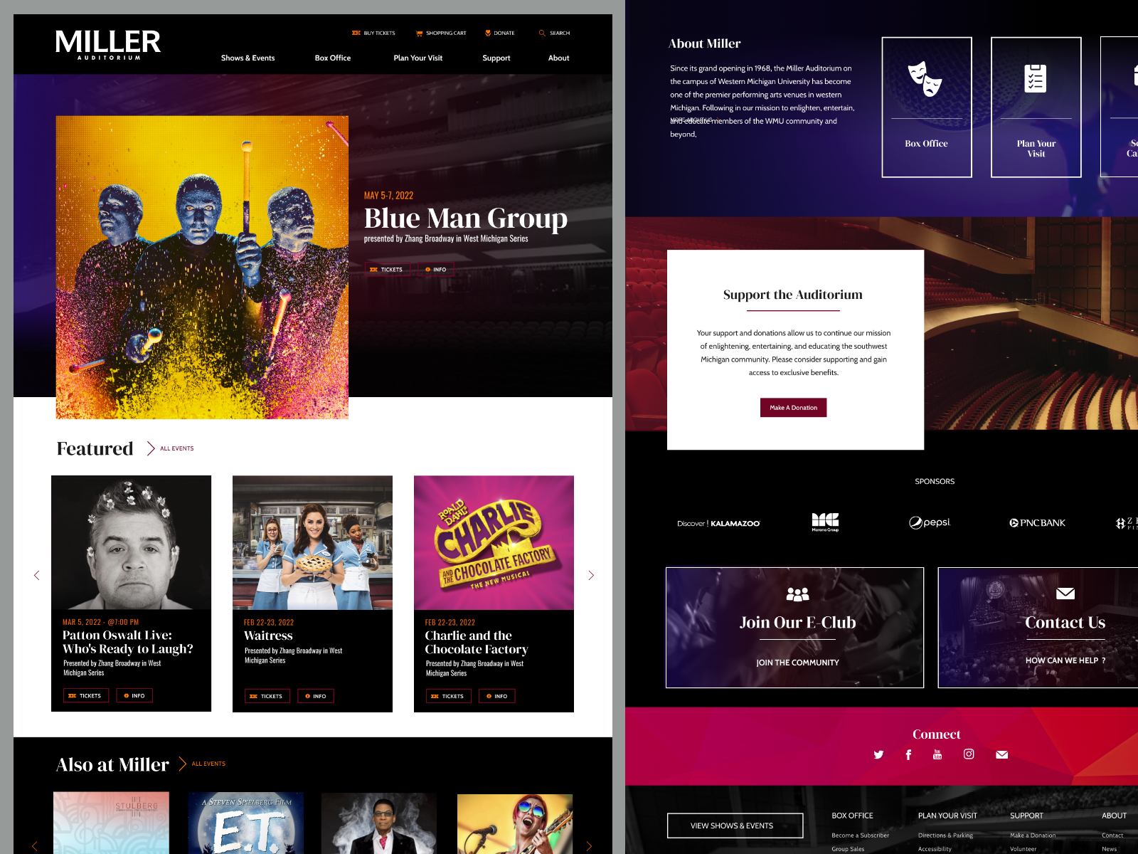 Miller Auditorium Website by Steve Jencks on Dribbble