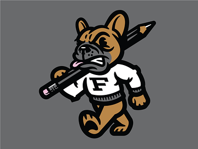 Fooser Mascot Full branding bulldog design dog frenchie illustration logo mascot pencil sports vintage