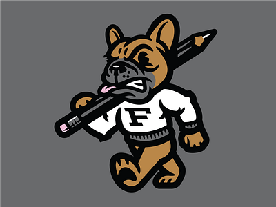 Fooser Mascot Full branding bulldog design dog frenchie illustration logo mascot pencil sports vintage