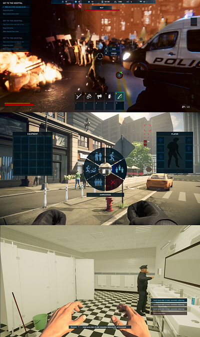 Survival #2 - Game UI dark design dev game gamedev police police simulator simulator survival typography ui uiux ux